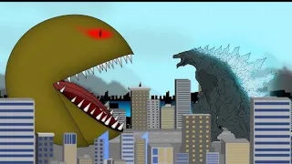 Godzilla Earth vs Evolution of PAC-MAN Giant Attack: Size Comparison  | Godzilla movie [HD]