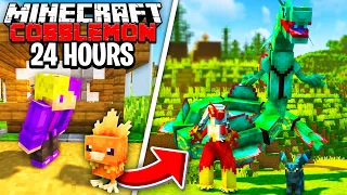 I Spent 24 Hours in Minecraft's NEWEST Pokemon Mod! [REUPLOAD]