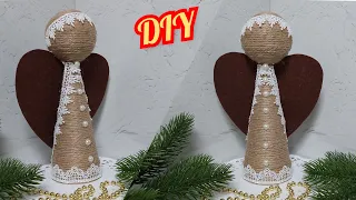 Рождественский Ангел из джута своими руками. Поделки из джута. DIY Christmas Angel.Jute craft.