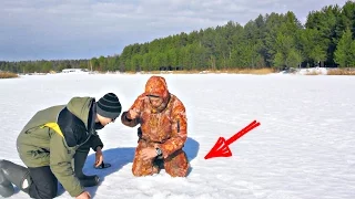 ОФИГЕТЬ КАКАЯ ЩУКА КЛЮНУЛА! Поймал трофейную щуку на жерлицу! (Ловля щуки на живца весной)