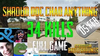 Shroud, DrDisRespect, Chad, anythiNG | 34 Kills | PUBG