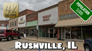 Driving Around Small Town Rushville, IL in 4k Video