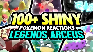 100 EPIC SHINY POKEMON REACTIONS! Pokemon Legends Arceus Shiny Montage!