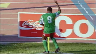 Roger Milla`s goal celebration in 1990 World Cup. Most iconic World Cup moments.