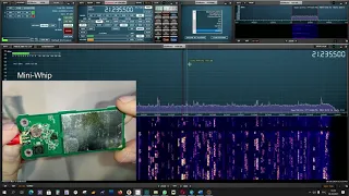 Сравнение антенны Mini-Whip и самодельной магнитной рамки на усилителе (3 транзистора) на 15 метров