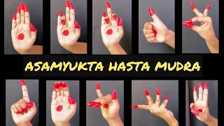 Asanyukta/ Asamyukta mudra with meaning| Single hand gestures in Bharatnatyam