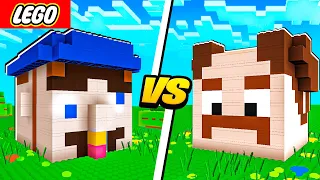 Jeffy vs Marvin LEGO House Battle in Minecraft!