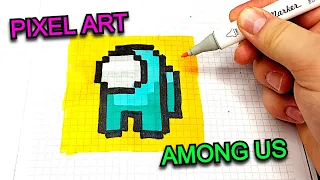 AMONG US • ИМПОСТЕР РЕБЕНОК  PIXEL ART - РИСУНКИ ПО КЛЕТОЧКАМ DRAW