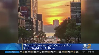 New Yorkers view second straight Manhattanhenge sunset