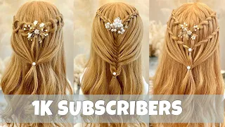 1K Subscribers Celebration Video | New Hairstyle 2024 Girl | Easy & Simple Bridesmaid Hairstyles