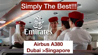 4K | Must Try Emirates! Unforgettable flight in A380 Economy DXB to SIN Lounge Service Entertainment