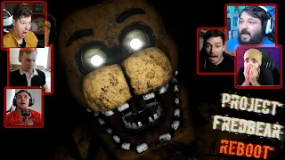 РЕАКЦИЯ ЛЕТСПЛЕЙЩИКОВ НА СКРИМЕРА ИЗ PROJECT FREDBEAR REBOOT (ПАРОДИЯ FNAF)