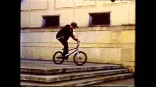 BMX street riding on 8mm film