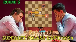 QUEEN ENDING! Magnus Carlsen vs Nodirbek Abdusattorov || Superbet Poland Rapid 2024 - R5
