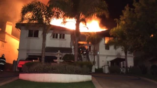 Stockton Helmet Cam: Wind-Driven Fire with Roof Collapse | firefighting