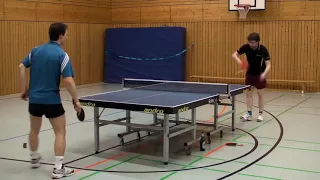 Training table tennis with long-pips player