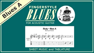 Fingerstyle Blues in A for Acoustic Guitar (Sheet Music and TAB)