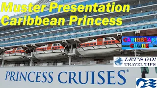 MUSTER DRILL PRESENTATION CARIBBEAN PRINCESS WESTERN CARIBBEAN CRUISE JANUARY 2022 VLOG