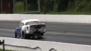 Burnout gone bad with a 55 chevy!!