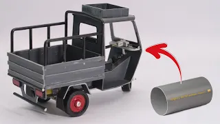 how to make a goods carrier vehicle using PVC pipe