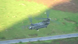 RAF Chinooks in the Mach Loop