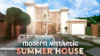 Minami Oroi Bloxburg Speedbuild and Tour - Modern Aesthetic Linen Summer House - June 25 2021