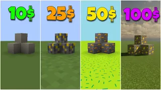 minecraft for 10$ vs 25$ vs 50$ vs 75$ vs 100$ compilation