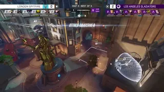 Gladiators vs Spitfire crazy first point Kings Row