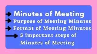 Minutes of Meeting|How to Write Meeting Minutes in English|Purpose of Meeting Minutes