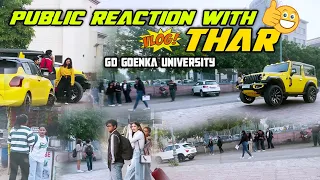 Public Reaction With Yellow Thar 😎 GD GOENKA UNIVERSITY 🤑 लड़किया देख कर पागल हो गई