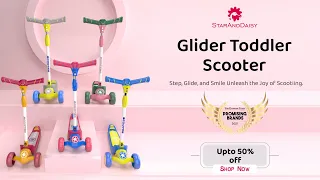 StarAndDaisy Glider Toddler Scooter for Kids Ages 3-12 Years Old Boy Girl with 3 Wheel LED Lights