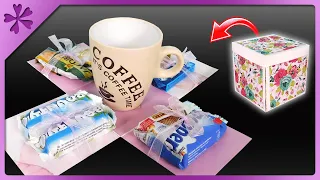 DIY Gift for teacher ☕ exploding box with coffee cup (ENG Subtitles) - Speed up #695