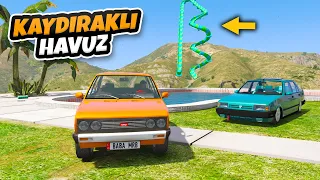 Türk Tofaş Arabalar Kaydıraklı Havuz Parkurunda - GTA 5