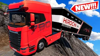 Driving This NEW SEMI TRUCK on The Most DANGEROUS ROAD in BeamNG Drive Mods!