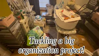 Organizing my craft room/dumping ground! So glad this is done!!
