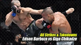 All Strikes and Takedowns -  Edson Barboza vs Giga Chikadze Highlights [Rapid Cuts] | FightNoose