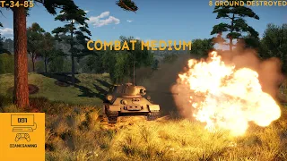 COMBAT MEDIUM || T-34-85 || Realistic Battle (War Thunder)