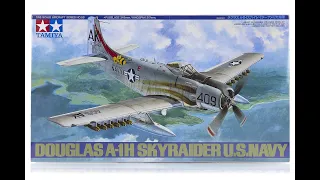 Tamiya : Douglas A-1H Skyraider U.S.Navy : 1/48 Scale Model : In Box Review