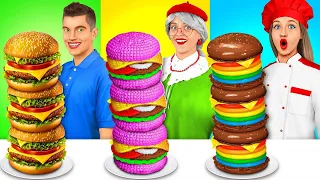 Me vs Grandma Cooking Challenge | Cake Decorating Chocolate Challenge by MEGA GAME