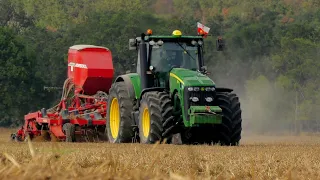 Prace Pożniwne 2019 w Top Farms Wielkopolska - Siew Poplonu||John Deere 8330|Horsch