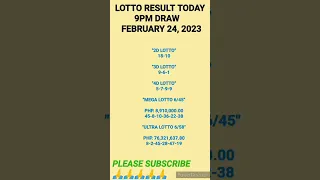 LOTTO RESULT TODAY 9PM DRAW FEBRUARY 24, 2023 || PCSOLOT TORESULT TODAY 9PM #shorts