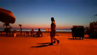 Great sunset and sexy girls