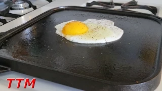 Lodge Cast Iron LSRG3 10.5 inch Griddle/Grill Review and Egg Cooking Demo
