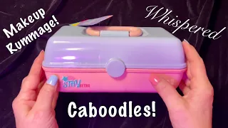 ASMR Caboodle Rummage! (Whispered) Makeup organization & rummaging. No talking version tomorrow!