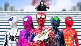 PRO 5 SUPERHERO TEAM ( ALL ACTION STORY 1 ) || Spider-Man RED , WHITE , PINK , VENOM and FLASH HERO