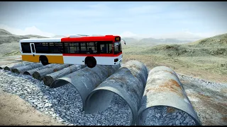 Bus Suspension Stress Test || Hirochi Aero || BeamNG || #beamngdrive #beamngcrashes