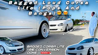 Bagged Corsa Lite | Loud Exhaust 🤯🔥| Pops & Bangs| Corsa Lite 1.8 16v swap done| Static Opel Astra