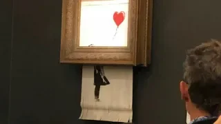 Banksy painting self-destruct 1 million artwork shredded.