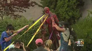 Catholics Pray For Protesters Who Knocked Down Statue Of Junipero Serra In San Rafael