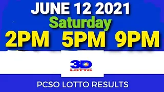 3D Lotto Result Today June 12, 2021 Saturday Based on 2PM 5PM 9PM PCSO Draws | PCSO CHANNEL